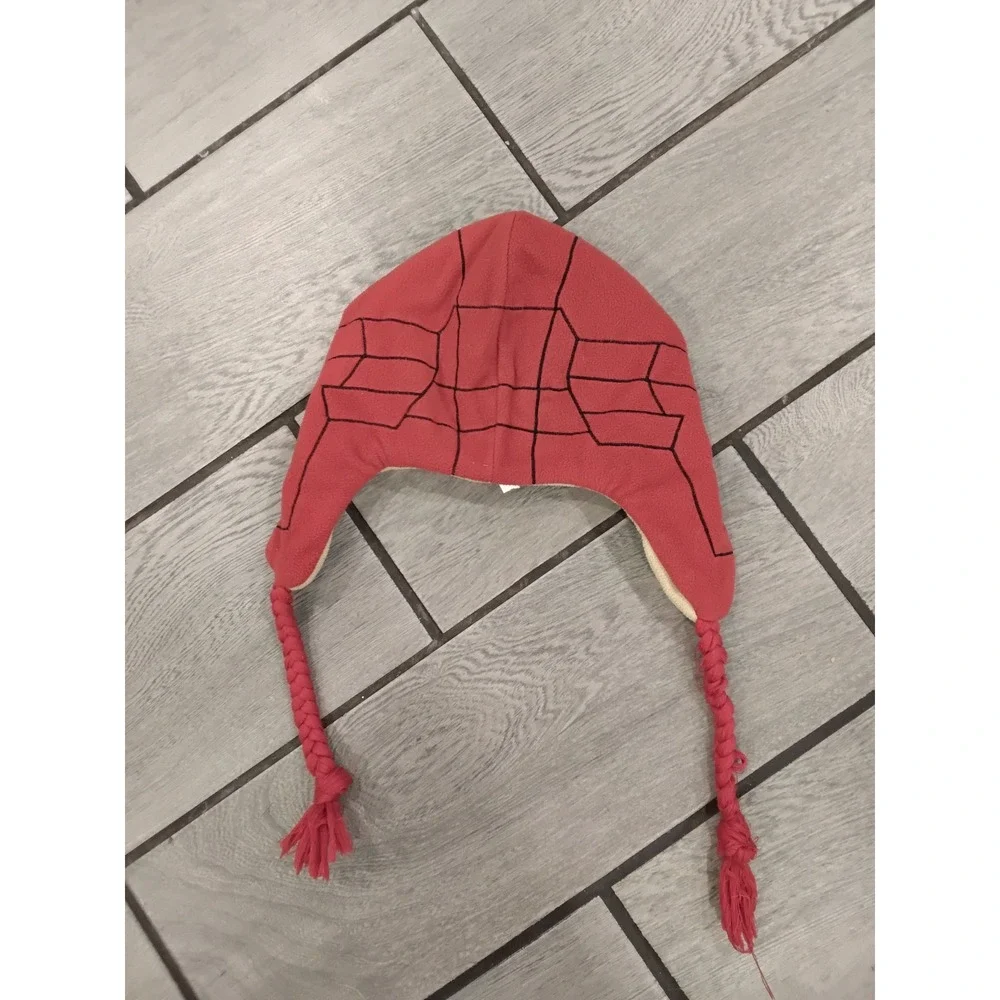 Kids Marvel Iron Man Spider Man‎ Fleece Winter Hat with Braids